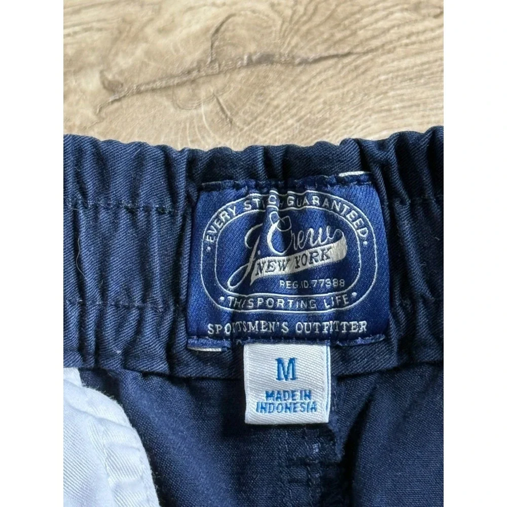 EUC Mens J.Crew Slim Dock Pant navy blue drawstring waist pull on cordura size M